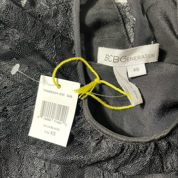 NWT BCBG women’s Black Lace Overlay Sleeveless Dress Size XS - Picture 5 of 7